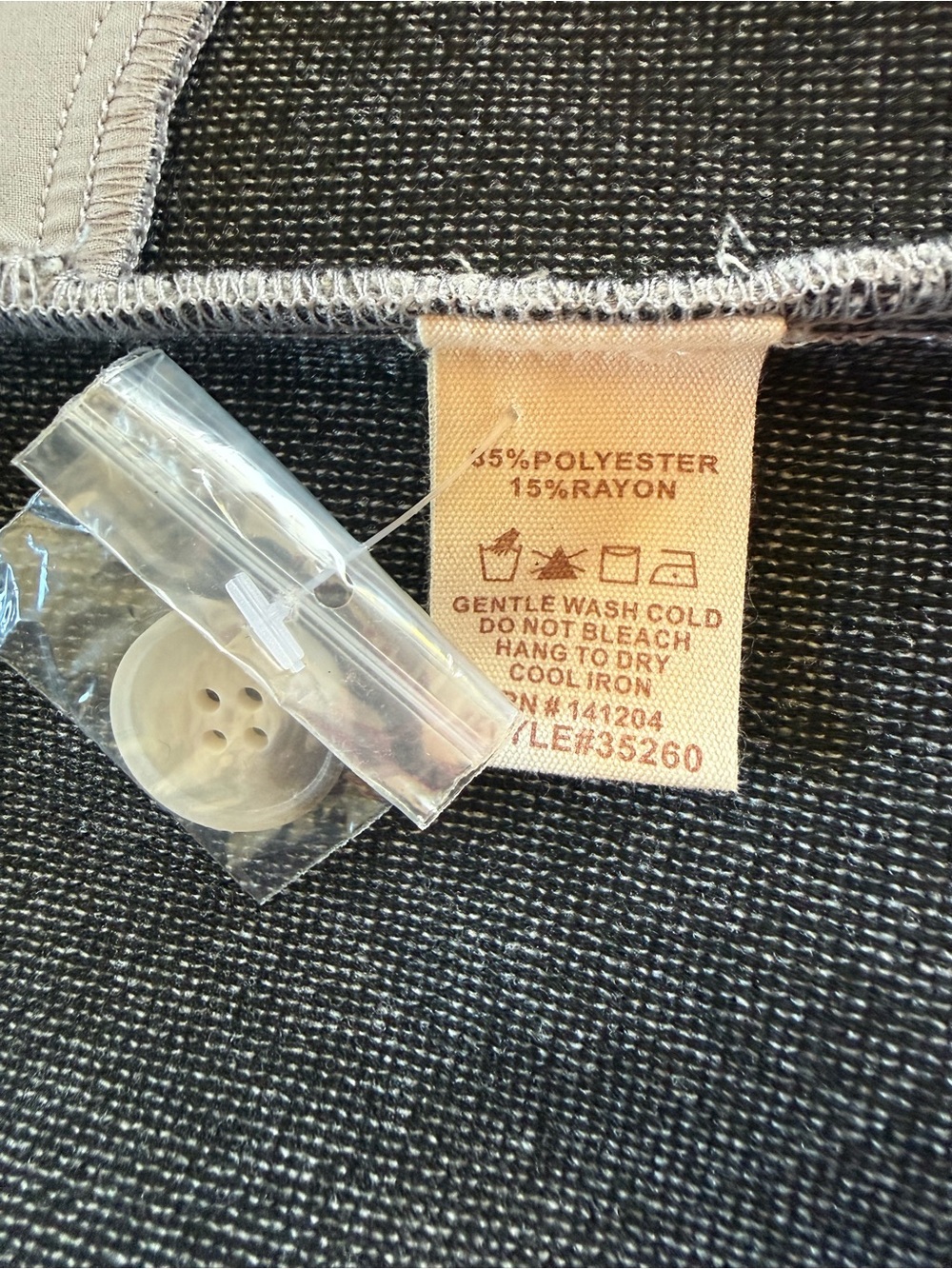 Hem & Thread Gray Button-Front Shacket - Picture 5 of 5